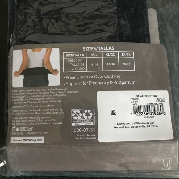 Secret Treasures Black Maternity Belt Adjustable Support Size XL/2X NWT - Picture 5 of 9
